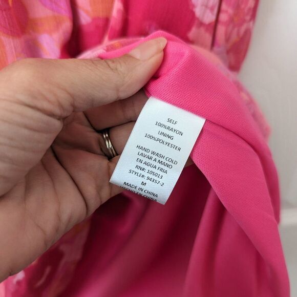 Andree by Unit Pink Floral Flutter Sleeve Dress | Women’s Medium - Picture 4 of 6